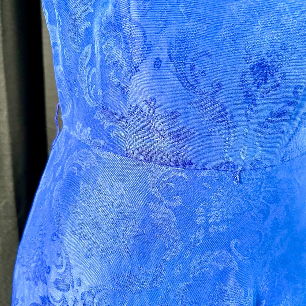 Antonio Melani Silk & Linen Blue Dress, Size 2 - Picture 3 of 7